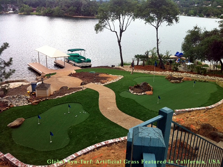 Fake Turf Walnut Park, California Putting Green Carpet, Backyard Designs