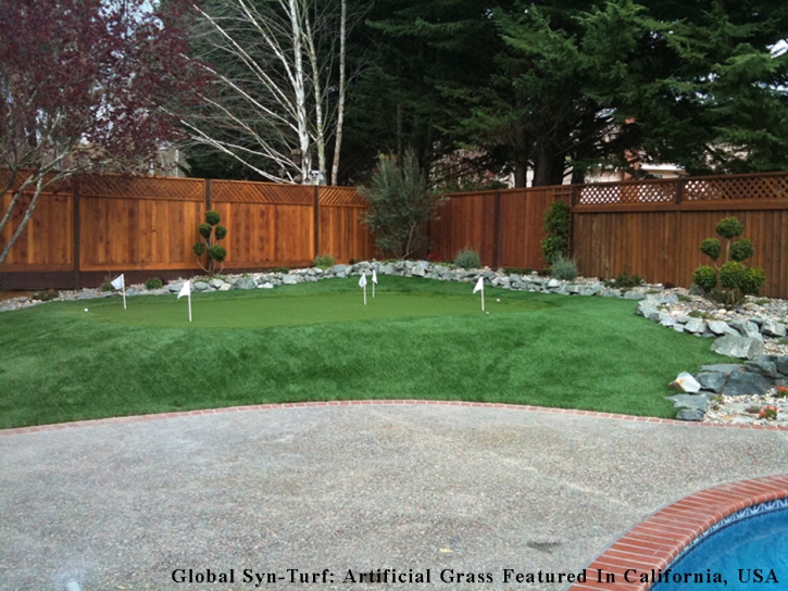 Faux Grass Monterey Park, California Putting Greens, Beautiful Backyards